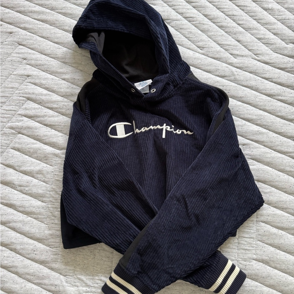Champion Navy Hoodie with Logo